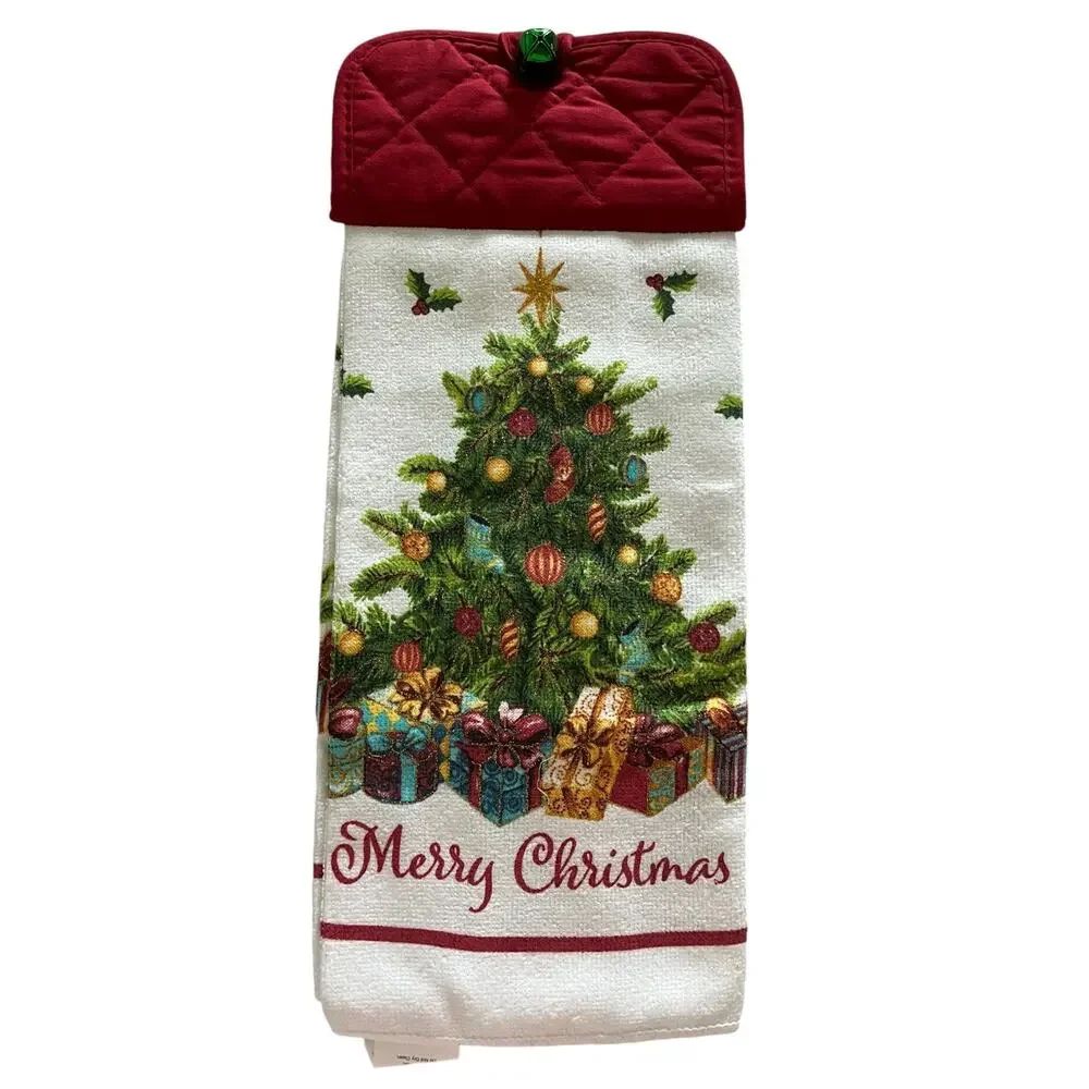 Set of 2 Handmade Fall & Christmas Hanging Towel Holidays Gift Home Decor
